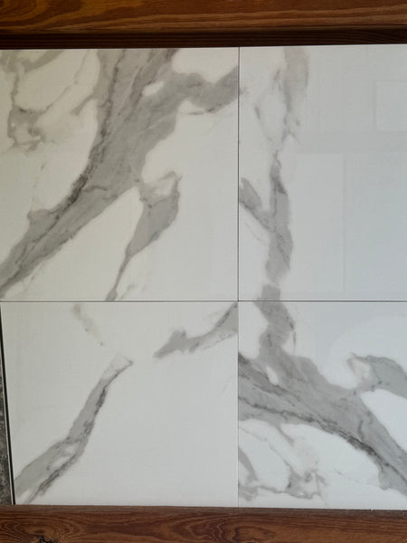 Calacuta Marble Look Porcelain tile polished 300x300x10