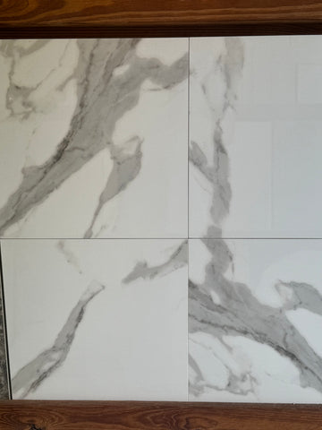 Calacuta Marble Look Porcelain tile polished 300x300x10