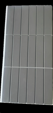 Grey Gloss Wall Tiles on Sheets. Size 45x195x10 Lot 436