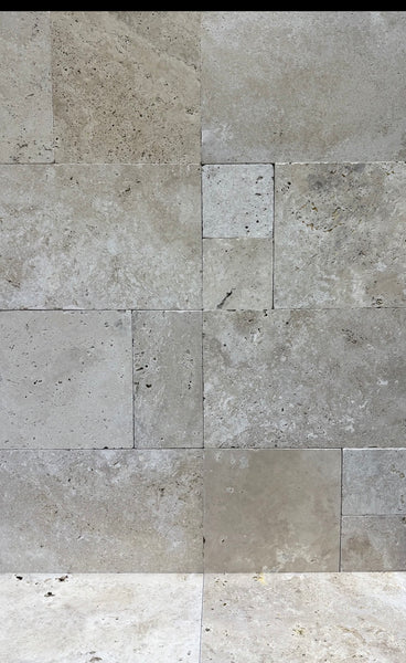 Travertine Wallnut Tumbled French Pattern Tiles 12mm