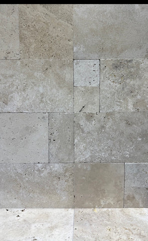 Travertine Wallnut Tumbled French Pattern Tiles 12mm