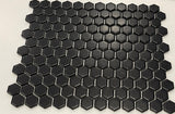 Hexagon small black matt on sheets 