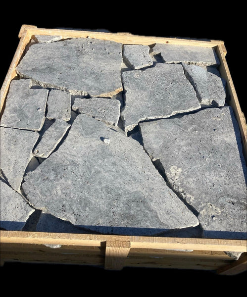 Travertine Silver Premium Crazy Pave 30mm