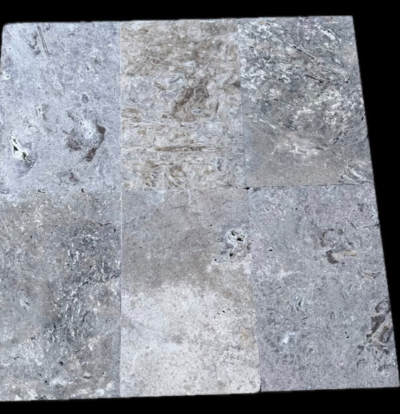 Travertine Silver Tumbled Tile 610x406x12