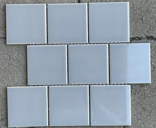 Ceramic gloss grey 100x100 tile brick pattern sheet