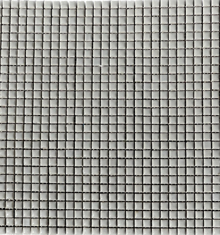 Light Grey Square Ceramic Mosaics on 305x305 mesh backed sheets.