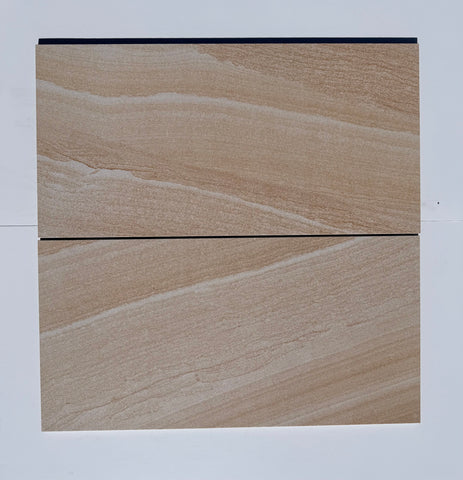 Porcelain Sandstone look Teak Tile 600x300x10 Lot 149