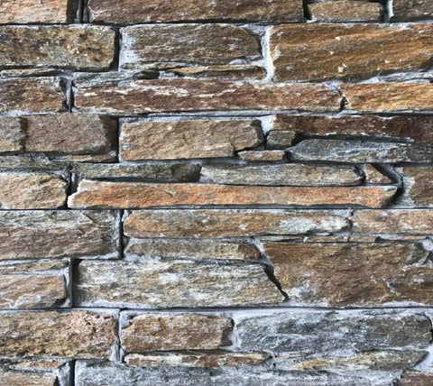 Sandstone Split Face Natural Stone Wall Cladding / Cement Backing