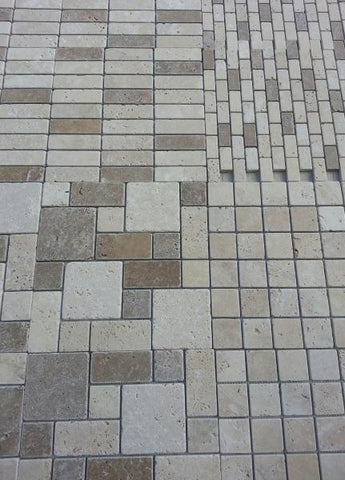 TRAVERTINE GLASS MOSAIC SELECTION TUMBLED 