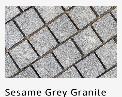 sesame grey granite cobble stone on sheets