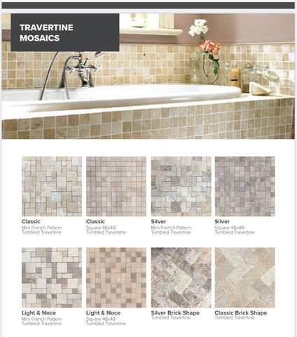 Travertine Tumbled Mosaic Sheets