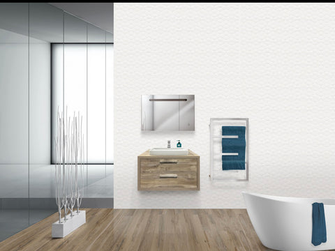 Satin White 3D Wall Tile 900x300x10
