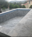 Travertine silver pool coping and surround